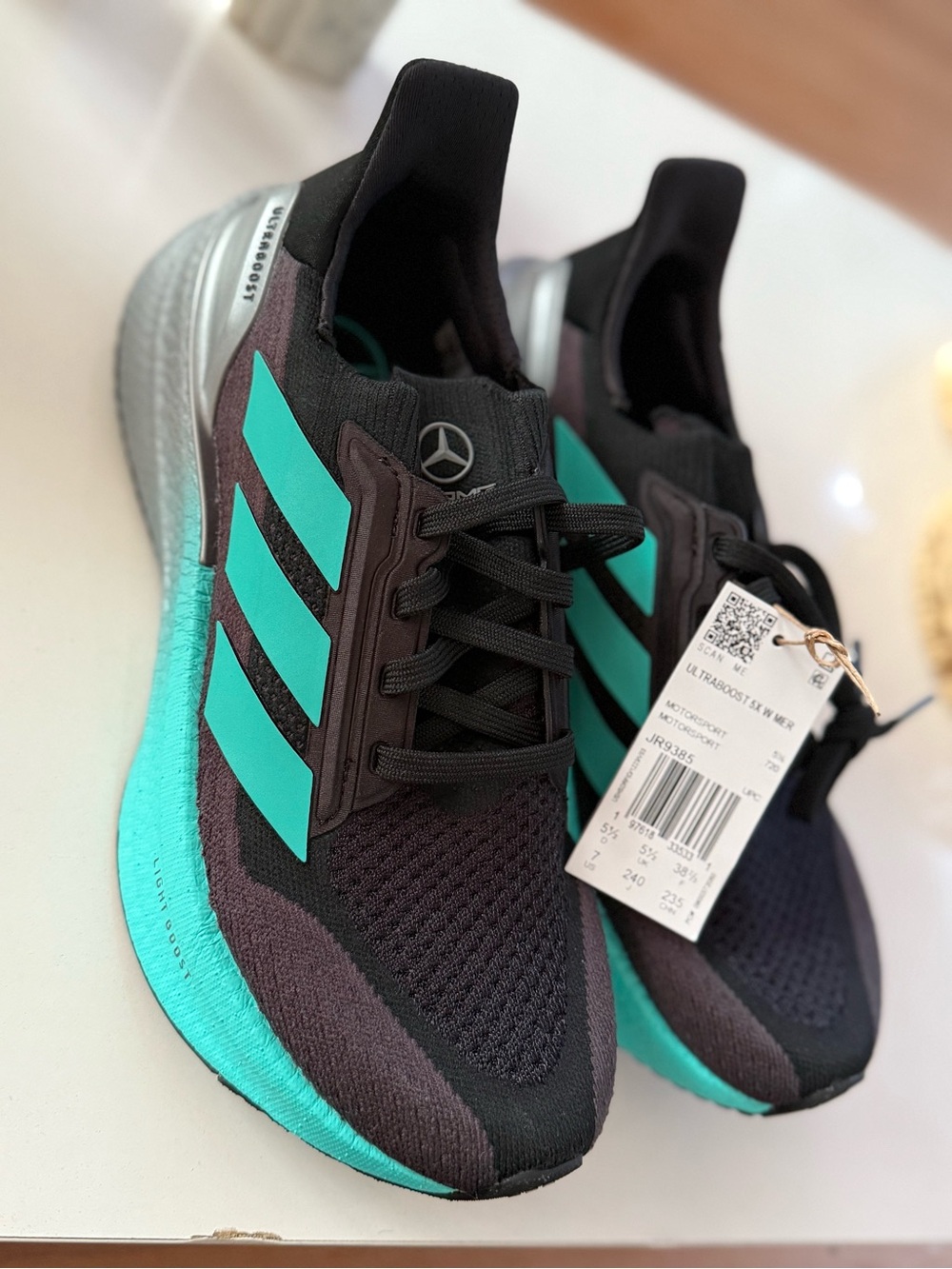 adidas Black and Teal Ultraboost Motorsport Sneakers